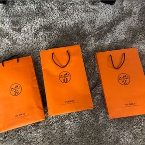 Hermès Orange Shopping Bags Trio